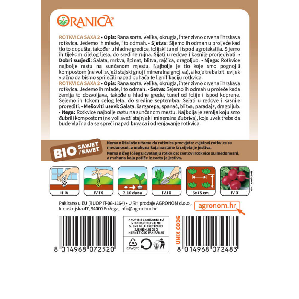 BIO rotkvica Saxa 2