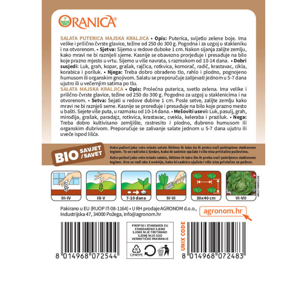 BIO salata puterica majska kraljica