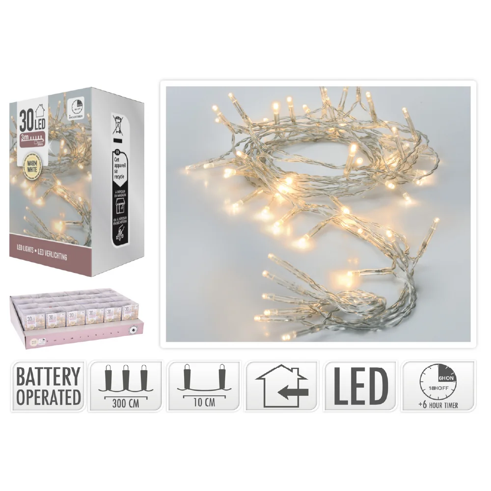 Lampice LED 30 topla bijela