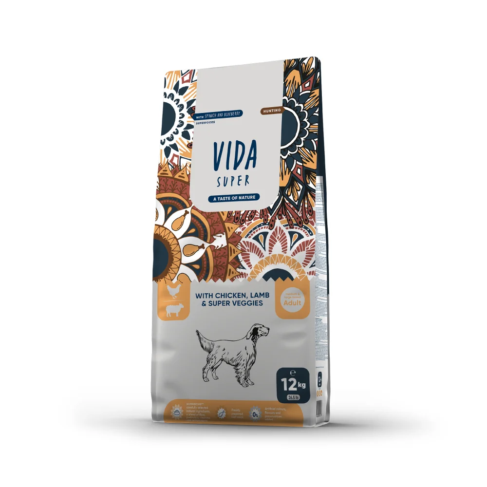 Vida Super Hunting s piletinom, janjetinom i povrćem za pse 12 kg